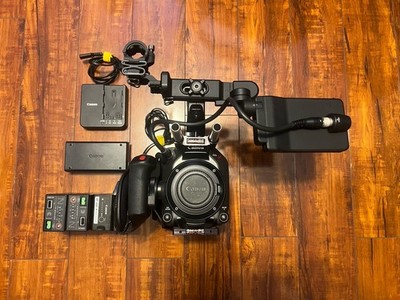 Canon EOS C300 Mark III  w/ Monitor, Cage, V-Mount Plate & Extra Batteries