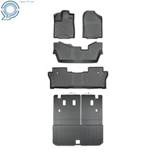 Tpe Floor Mats Cargo Seatback Liners For Honda Pilot 2016-2022 8-passenger Blk