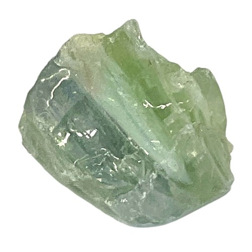 Green Clear White Layered Art Glass Cullet Glowing Manganese Slag Glass #5GM5 - Picture 6 of 7