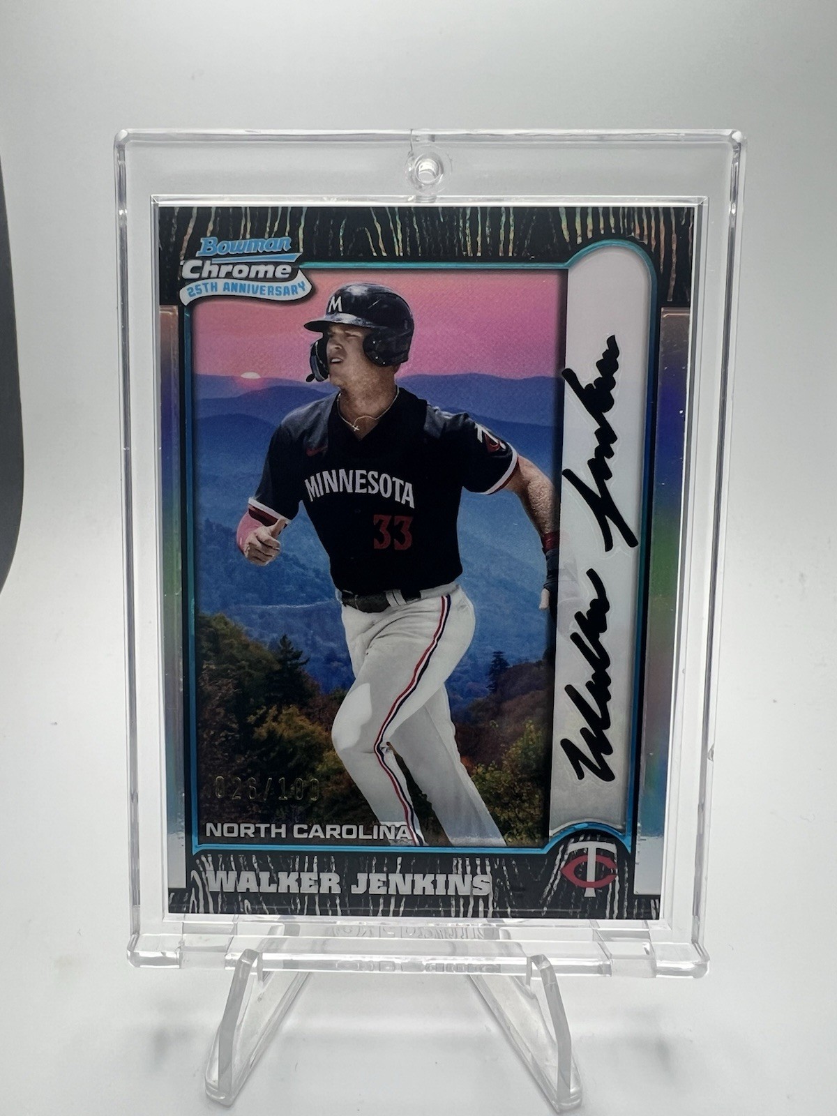 2024 Bowman Chrome WALKER JENKINS /100 25th Anniversary International Refractor