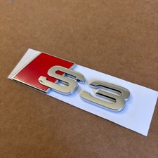 Badge autocollant Audi S3 Chrome / Noir Brillant logo sport 3D ABS pour coffre