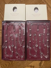 Pottery Barn Chandelier Glass Garland CLEAR 60 in each Original Box NEW Set of 2