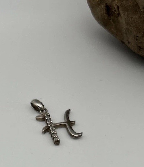 925 Solid Sterling silver initial Script letter “… - image 1