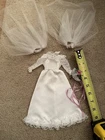 Vintage Barbie Doll Wedding Dress with Veil and Flowers