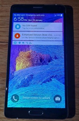 Used Samsung Galaxy Note 4 SM-N910 Smartphone  Verizon Locked Charcoal Black