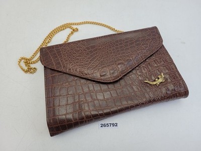 Handtasche Clutch Kunstleder Metall Krokodil Reptil-Optik Mode Fashion #265792