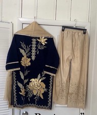 Pakistani/indian 3 Pcs Ready To Wear Velvet Shalwar Kameez Outfit For Sale