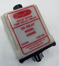 Dayton Time Delay Relay 5X830E On Delay Timing Range 3 to 300 Seconds