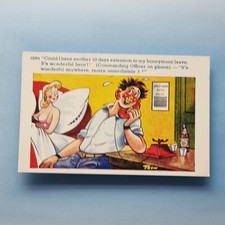 Comic Postcard Blonde Boobs Military Honeymoon Leave TROW C1965 Brook Publishing