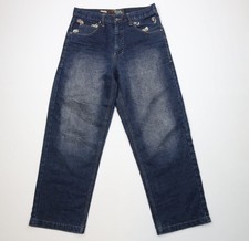 Vtg 90s Y2K Southpole Mens 34x32 Shoes Baggy Wide Leg Denim Jeans Blue Cotton