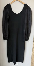 ASTR The Label Black Organza Sleeve Dress Womens Size XL Midi Small Slit