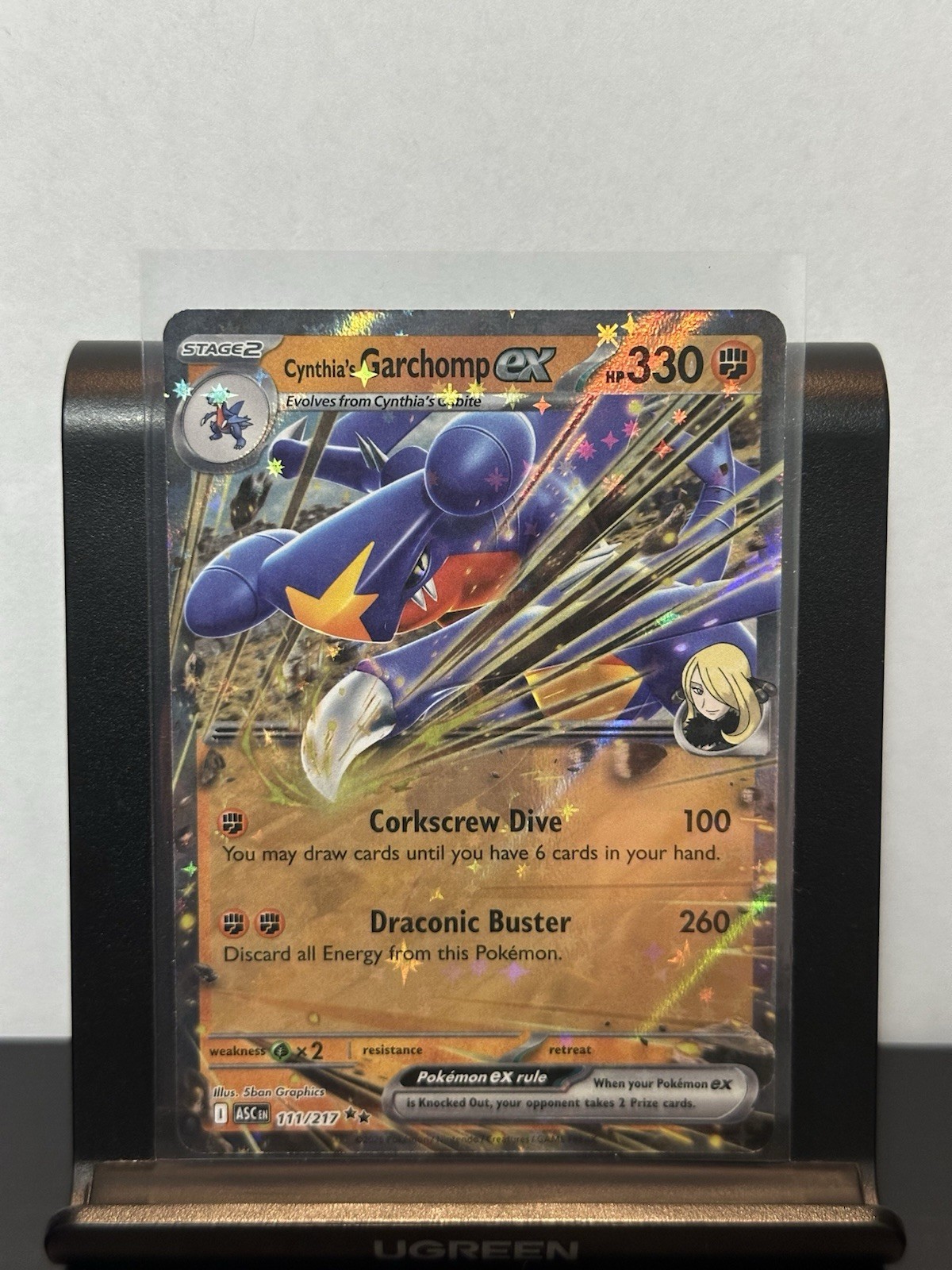 Pokemon Ascended Heroes Cynthia’s Garchomp EX 111/217 Holo Double Rare NM