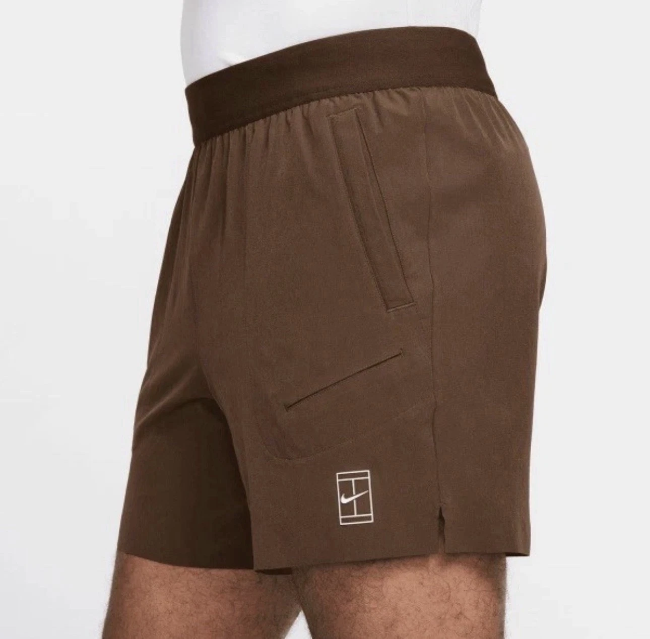 Nike Men's M Court Advantage Dri-FIT 6" Tennis Shorts Brown FZ6913-259 MSRP $70