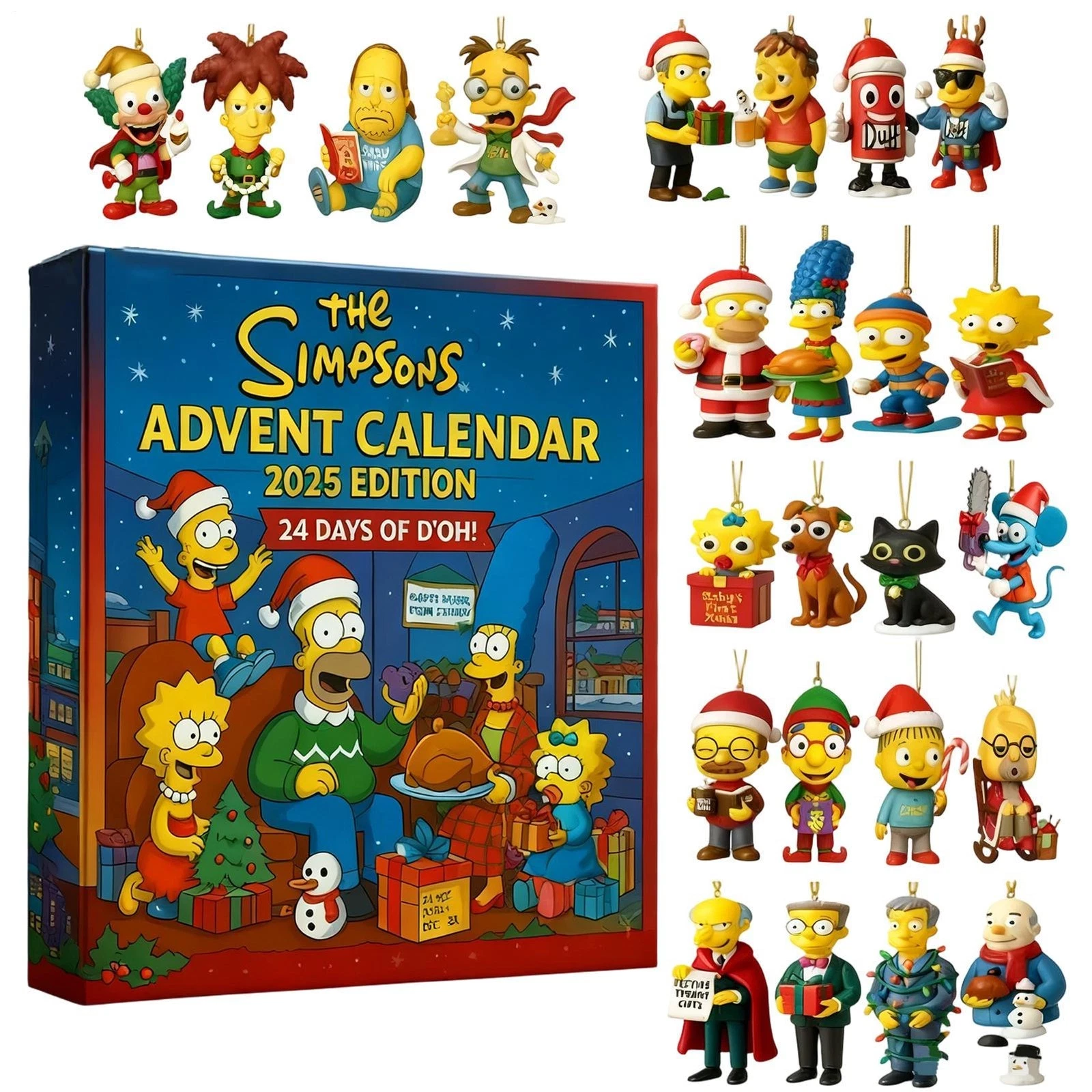 The Simpsons 2025 Christmas Advent Ornament 2D Acrylic Decor 24 Days Animation
