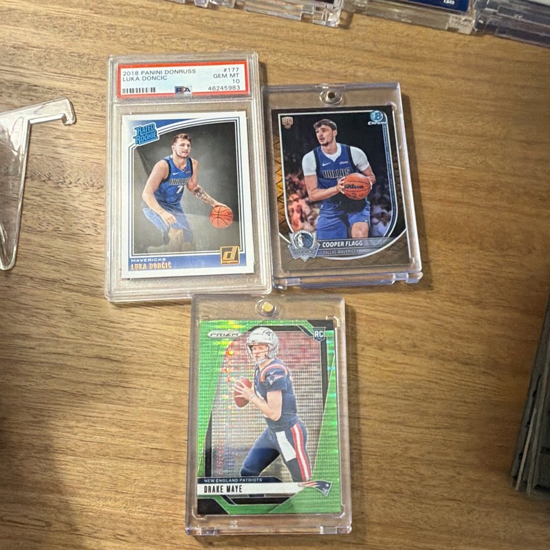 PSA 10 Luka Doncic Rated Rookie+Cooper flagg Reptilian+Drake maye Green pulsar 