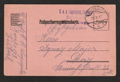 KuK Lagerspital Feldbach Steiermark 1917 nach Graz