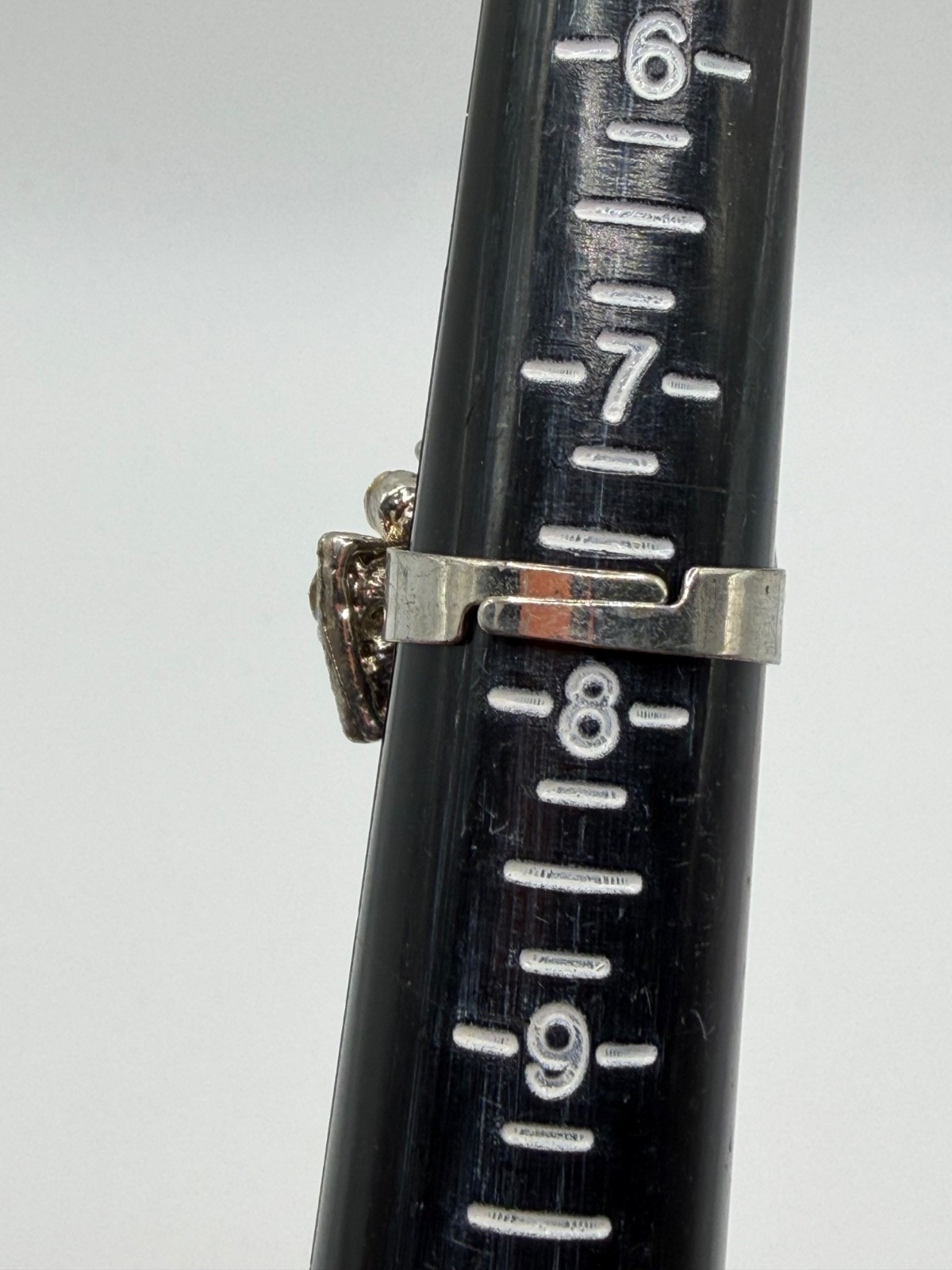 RECTANGULAR SILVER TONE FILIGREE COSTUME RING CLE… - image 3