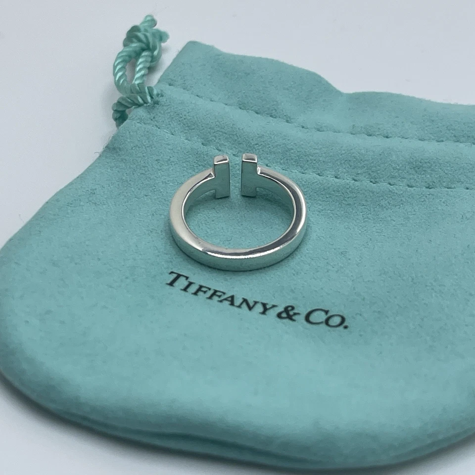 Tiffany & Co. Sterling Silver 925 T Square Band Ring Size 7 - Image 4 of 4
