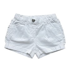 Chicco girls' short white shorts with ruffles, size 62