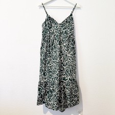 Gap Floral Deep V-Neck Cami Poplin Midi Dress Smocked Summer Vacation Size Small
