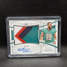 2022 national treasures football rpa skylar thompson dolphins #/49 4 color