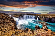 Wandbild: Panorama des berühmtesten Ortes des Goldenen Rings von Island. [...]
