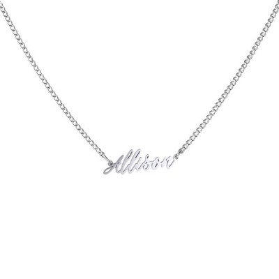 Individuelle Namenskette personalisiert Anhänger 18k Weißgold vergoldet für Damen Alliso