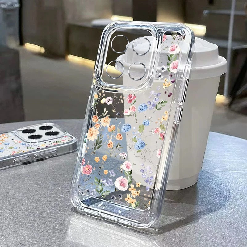 Case For Xiaomi 14T 13T Redmi Note 14 13 12 11 Pro Flower Clear Silicone Cover - Image 2 of 4
