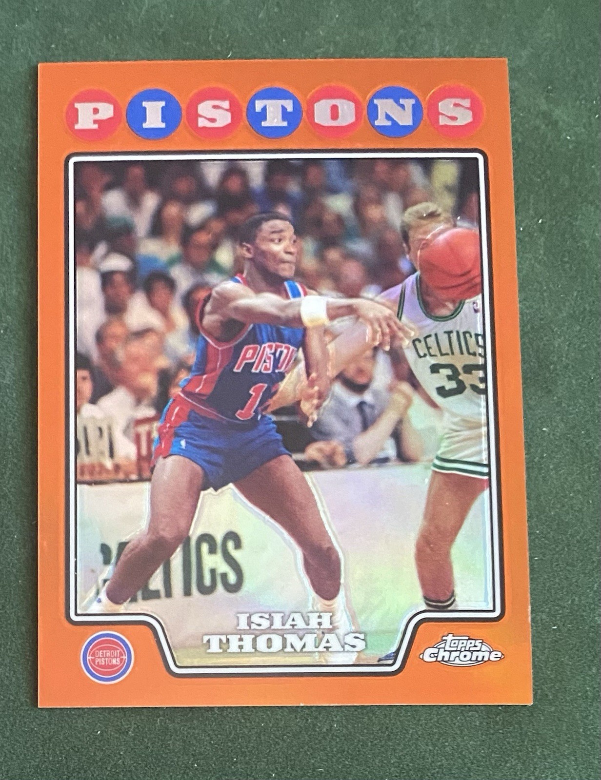 2008-09 TOPPS CHROME Isiah Thomas ( DETROIT PISTONS ) ORANGE REFRACTOR Card /499
