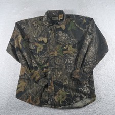 Field Staff Shirt Medium Brown Camo Mossy Oak Break Up Button Up Hunting Canvas