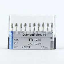 10pcs Dental FG Diamond Burs EX-20S Super Coarse Pear End High Speed Handpiece