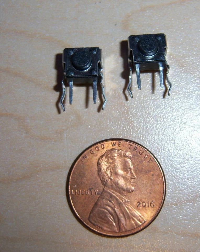 10x RIGHT ANGLE Panel PCB Momentary Tactile Push Button Switch (tall & short) - Image 2 of 4