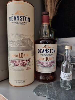 DEANSTON 10 Bordeaux Red Wine Cask -  Whisky Sample 40 ml Probe Dram Single Malt