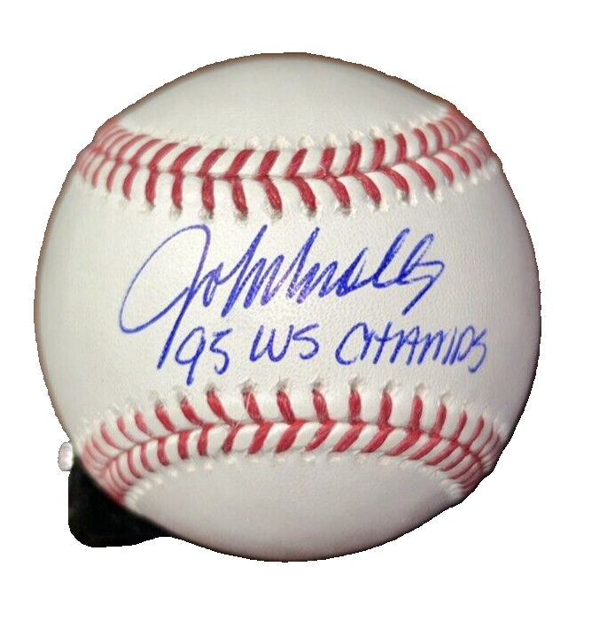 John Smoltz Autographed Baseball Sweet Spot ROMLB Braves PROOF BAS BECKETT  95 WS