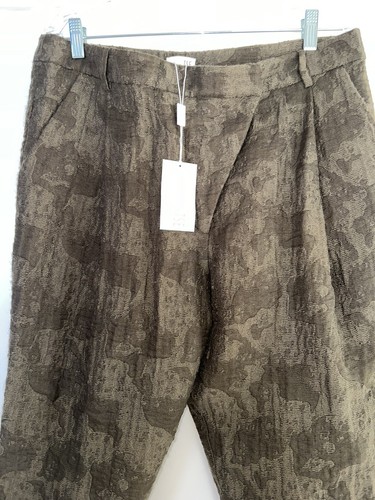 TSE Lightweight Textured Wool Tapered Leg Pants Trousers Olive sz 10 NWT - Picture 3 of 7