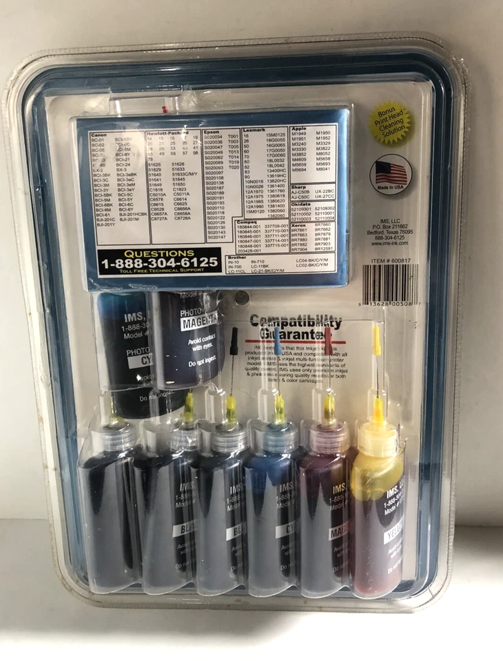 Sistema de recarga de tinta IMS impresoras de inyección de tinta cartuchos fotográficos compatibles SELLADO NUEVO Foto 2 de 3