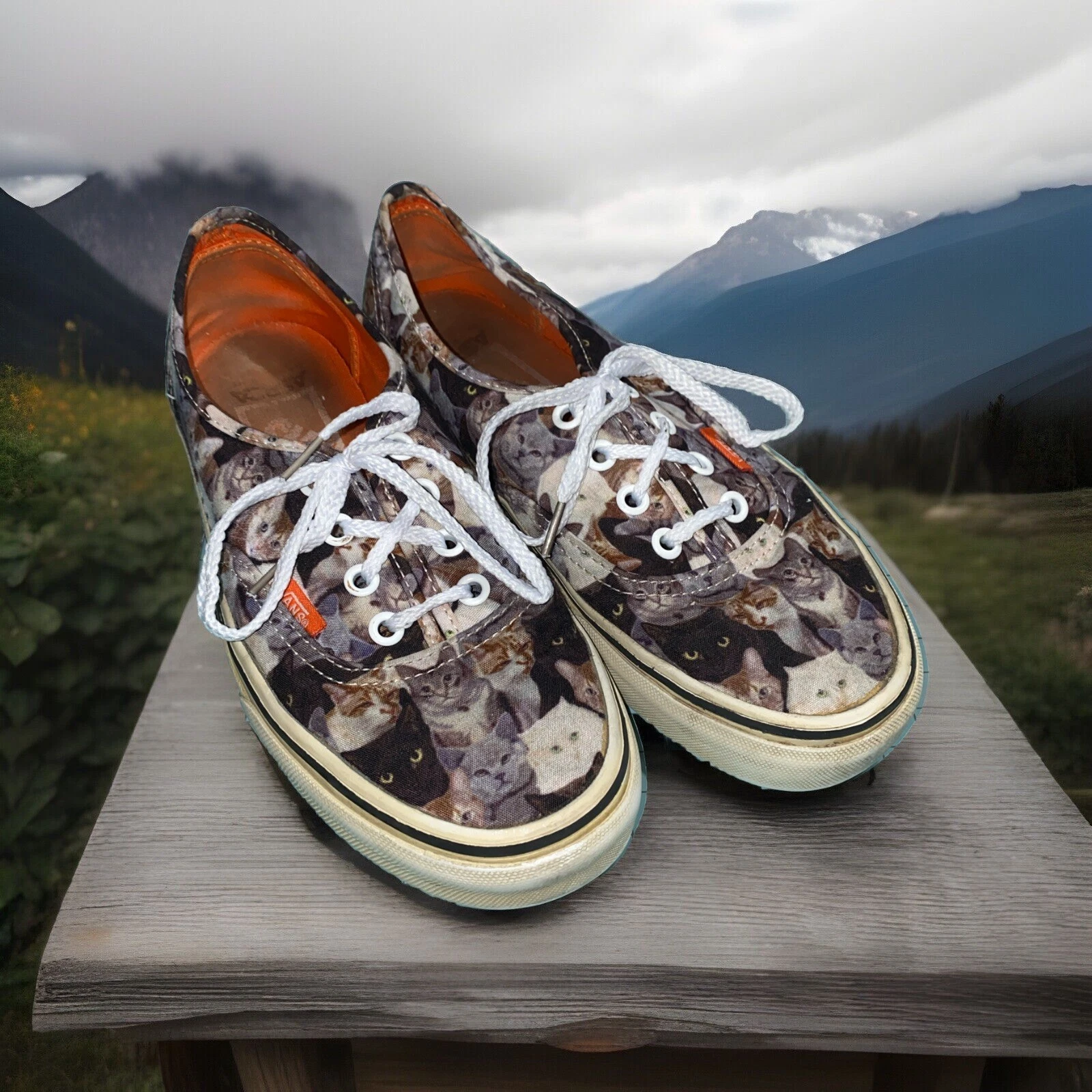 Scarpe sneakers Vans ASPCA gatti gattini autentiche slip on donna taglia 7 uomo taglia 5