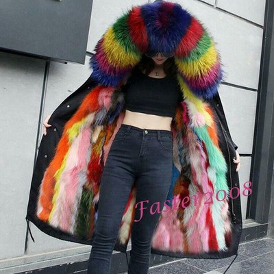 colored fur parka