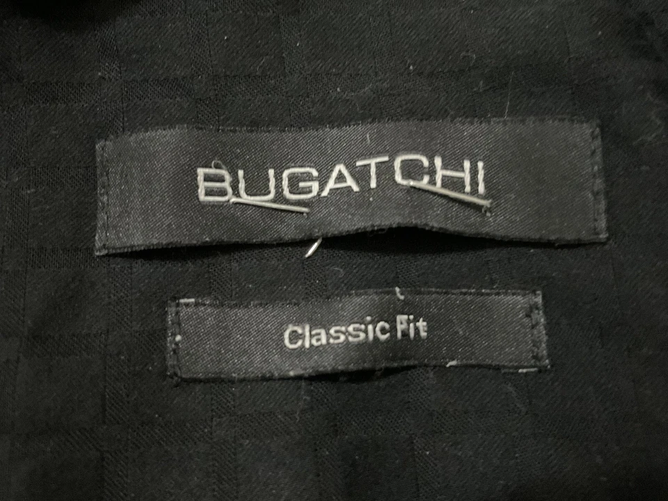 Camisa Bugatchi Uomo Calce Clásico Para Hombre Negra Manga Larga Talla Mediana Foto 3 de 4