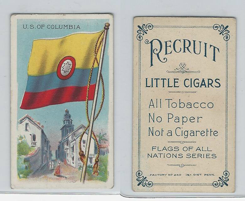 tobacco flags T59 American Tobacco, Flags of all Nations, 1910, U.S. of Columbia