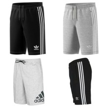 Adidas Originals French Terry Cotton Gym Sports Shorts Knee Length Pockets