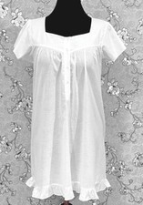 Victorian Cotton Nightgown Short Sleeve Ruffle Hem SoieRose SR1168 Sleepwear
