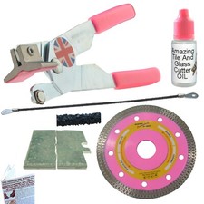 Hand Tile Cutter Tools Pink Cut Glass Tile And Subway Tile Backsplash No Wetsaw