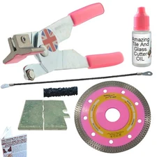 Hand Tile Cutter Tools Pink Cut Glass Tile And Subway Tile Backsplash No Wetsaw