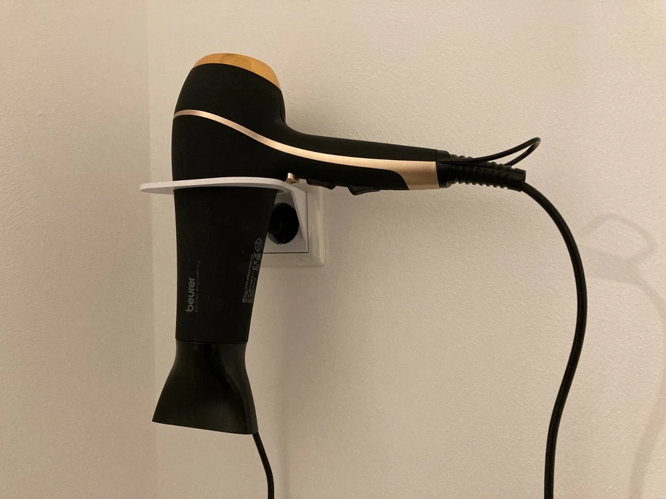 Passend GIRA Merten Fönhalter Wandhalterung Fön Steckdose ohne Bohren Wandhalter - Bild 2 von 4