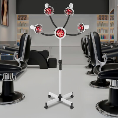 5 Head Salon Infrared Heat Lamp, Adjusting Height Styling Perming Dryer 750W