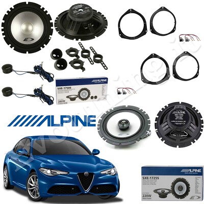 Alpine 6,5'' 165mm 16,5cm 2-Wege Coax Lautsprecher Kit Für Alfa Romeo Giulia