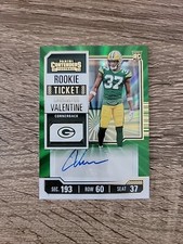2023 Contenders Carrington Valentine Auto Rookie Ticket Green Laser #174 Packers