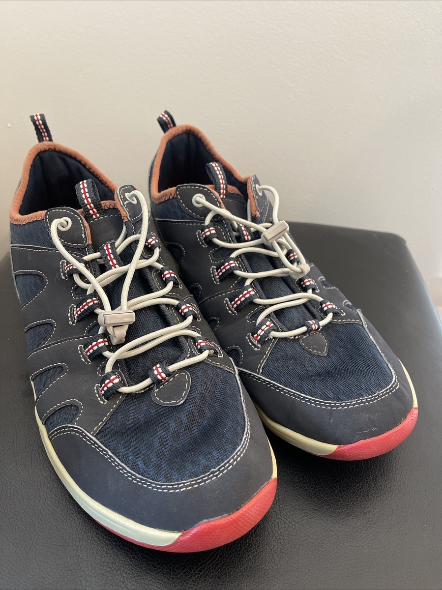 Lands End Mens All Weather Suede Trail Shoes Gray Navy Sneakers Size 8.5 D Lands main image 3