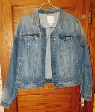 Lena Vintage X America Ladies Plus Size Classic Style Stretch Denim Jacket Xl